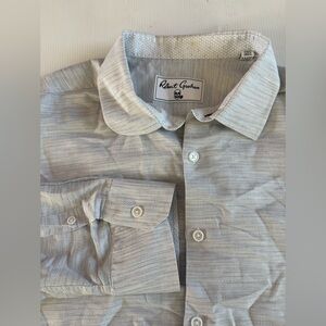 Robert Graham Shirt Mens 3XL Gray Linen Blend Long Sleeve